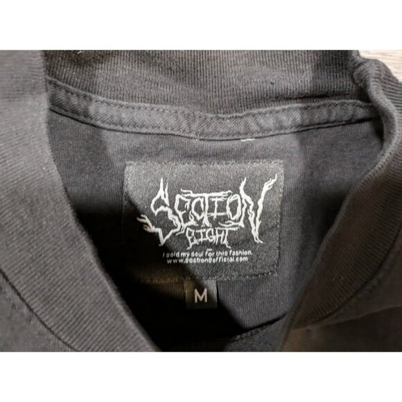 Section Eight Medium T Shirt Black Rhinestones Eight Ball Anime Girl Graphic - Picture 2 of 9